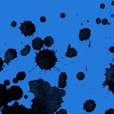 mavi arka plan doku soyut siyah boya splatters
