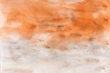 Kağıt arka plan üzerinde turuncu suluboya boya