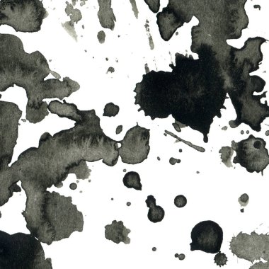 Beyaz arka plan doku soyut siyah boya splatters