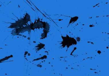 mavi arka plan doku soyut siyah boya splatters