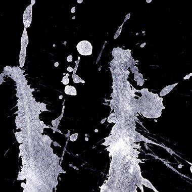 Soyut Beyaz boya doku siyah arka plan üzerine splatters