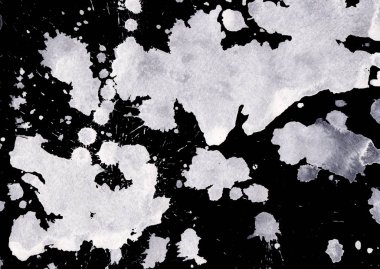 Soyut Beyaz boya doku siyah arka plan üzerine splatters
