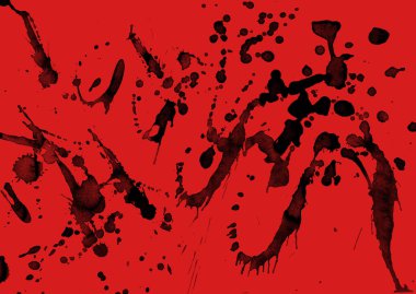 kırmızı arka plan doku soyut siyah boya splatters