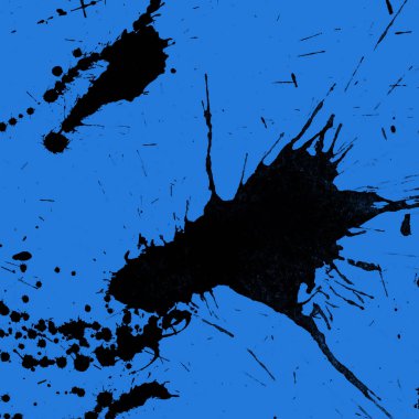 mavi arka plan doku soyut siyah boya splatters