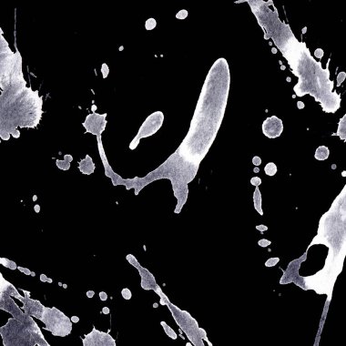 Soyut Beyaz boya doku siyah arka plan üzerine splatters