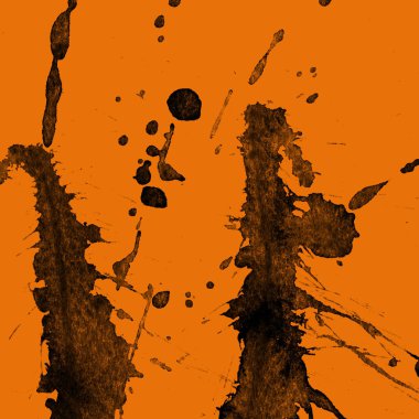 orangebackground doku soyut siyah boya splatters