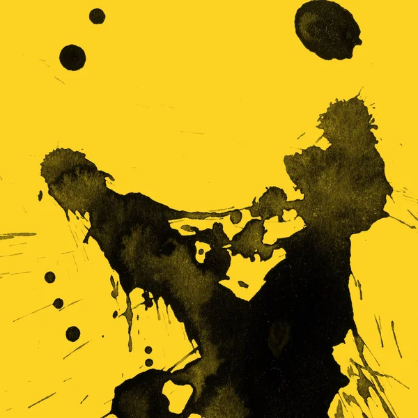 sarı arka plan doku soyut siyah boya splatters