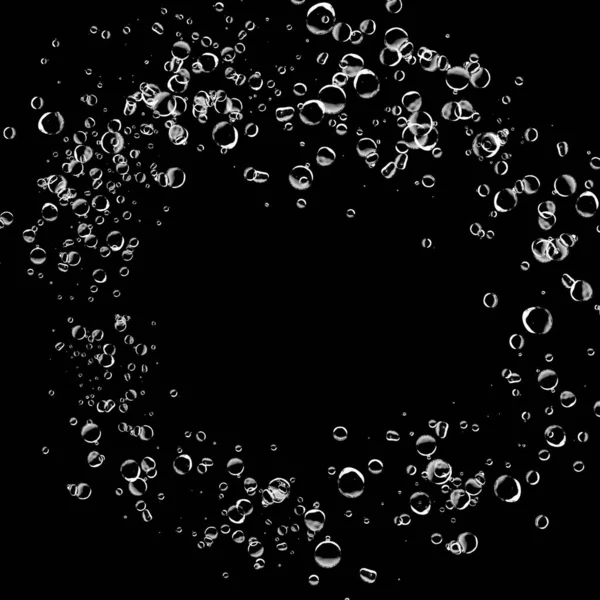 Siyah Arka Plan Üzerine Beyaz Kabarcıkları Izole Damla Yağmur Sualtı — Stok fotoğraf