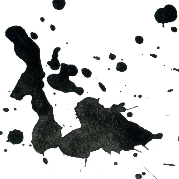 抽象的な黒塗りに白い背景のテクスチャが飛び散っ — ストック写真