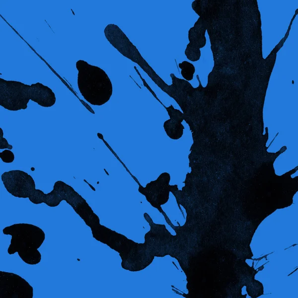 mavi arka plan doku soyut siyah boya splatters