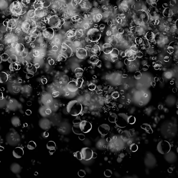 abstract wallpaper with soap bubbles on dark background