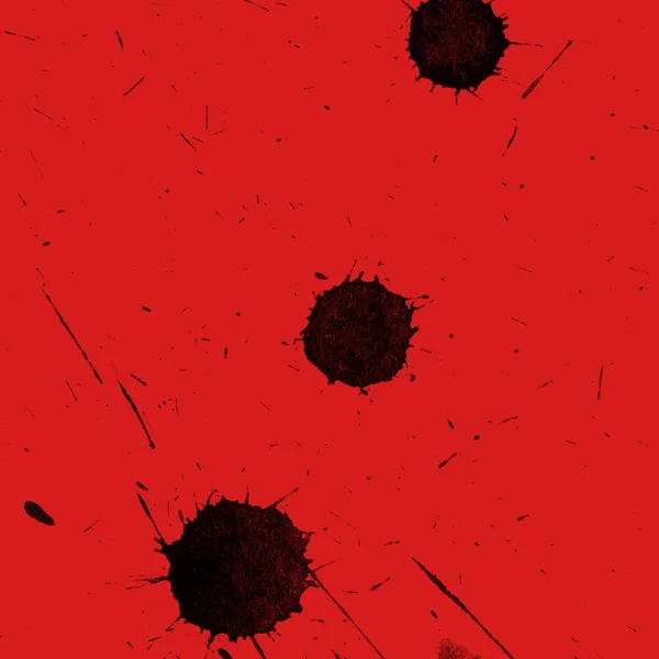 Abstract Black Paint Splatters Texture Red Background — Stock Photo, Image