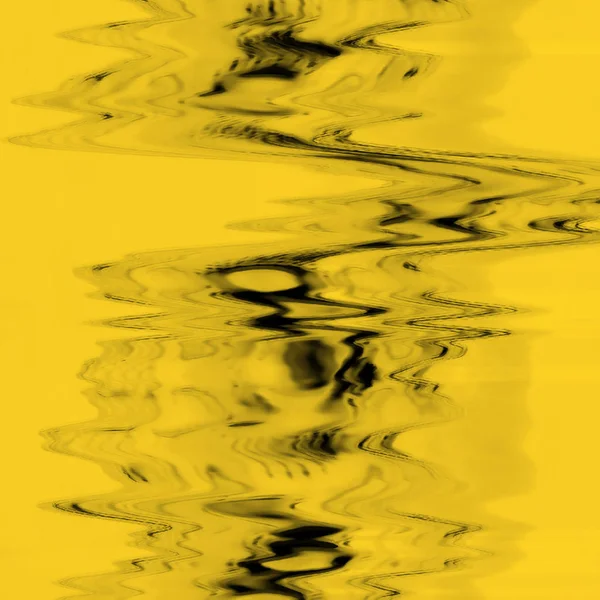 抽象数字屏幕故障效果纹理 黄色和黑色 — 图库照片