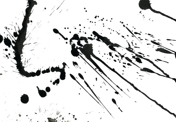Абстрактна Текстура Чорної Фарби Білому Фоні — стокове фото