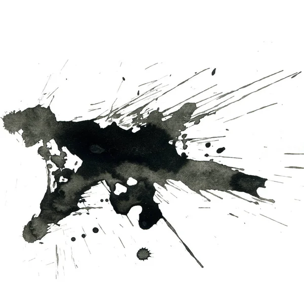 抽象黑色油漆飞溅纹理在白色背景 — 图库照片
