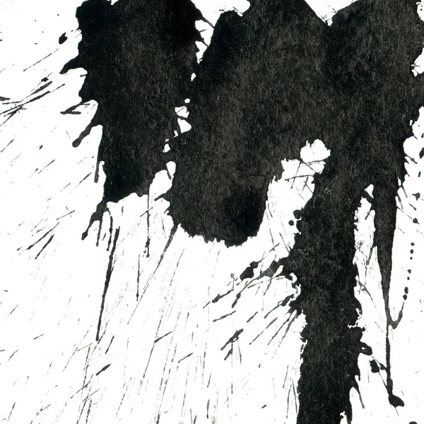 Abstraktní Černá Barva Stříkance Textury Bílém Pozadí — Stock fotografie