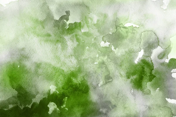 Groene Aquarel Verf Abstracte Achtergrond Van Papier — Stockfoto