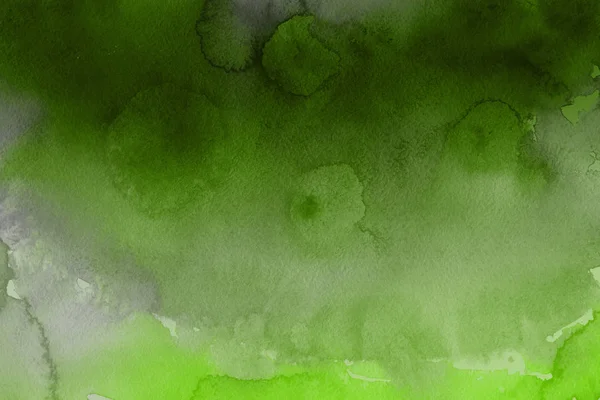 Groene Aquarel Verf Abstracte Achtergrond Van Papier — Stockfoto