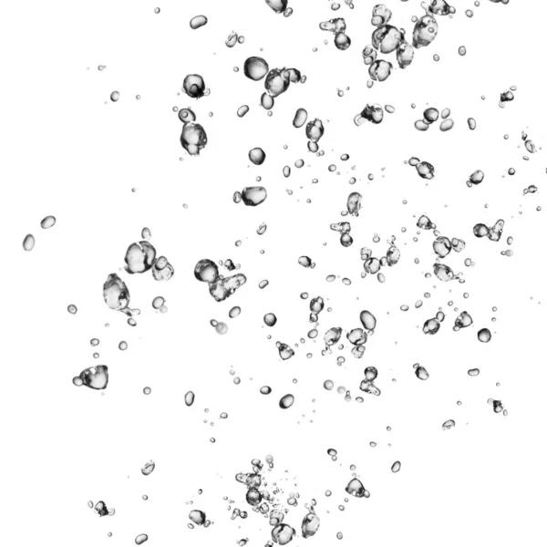 Geïsoleerde Water Bubbels Witte Achtergrond — Stockfoto