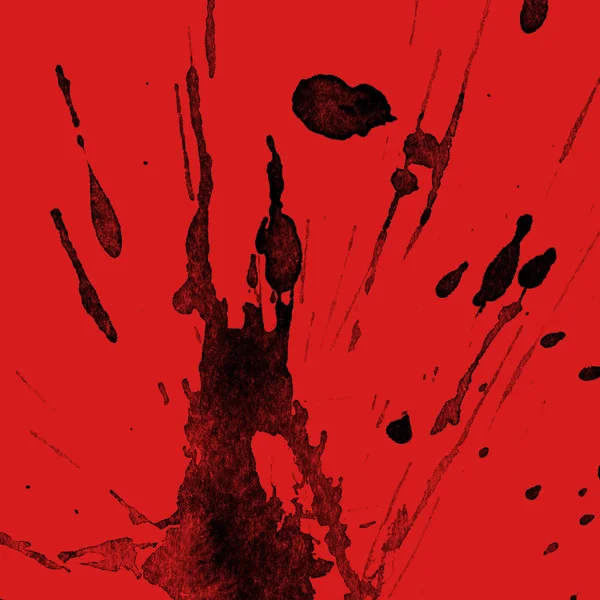 Абстрактна Текстура Чорної Фарби Червоному Тлі — стокове фото