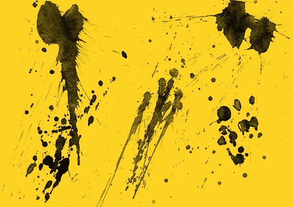 sarı arka plan doku soyut siyah boya splatters