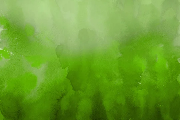 Groene Aquarel Verf Abstracte Achtergrond Van Papier — Stockfoto