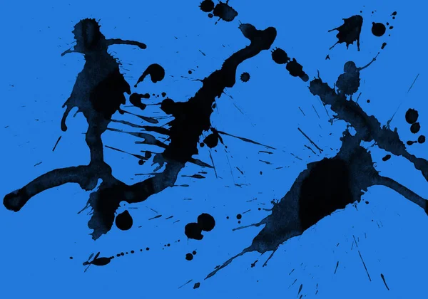 mavi arka plan doku soyut siyah boya splatters