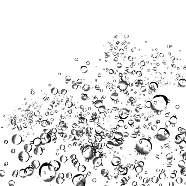 Isolerade Vatten Bubblor Vit Bakgrund — Stockfoto