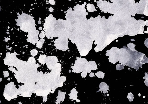 Soyut Beyaz boya doku siyah arka plan üzerine splatters