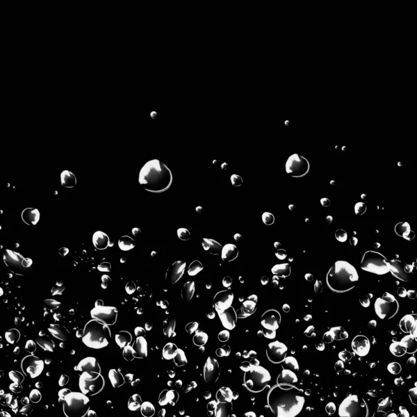 abstract wallpaper with soap bubbles on dark background