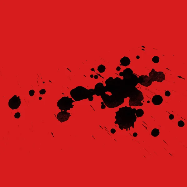 Abstract Black Paint Splatters Texture Red Background — Stock Photo, Image