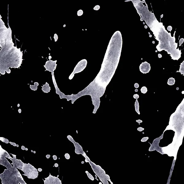 Soyut Beyaz boya doku siyah arka plan üzerine splatters