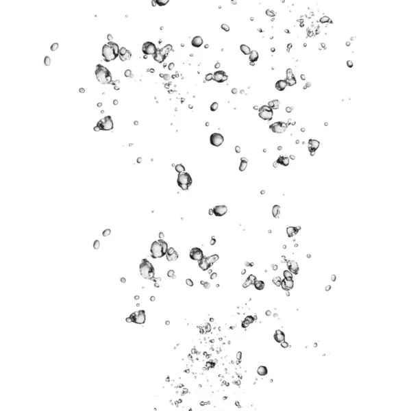 Geïsoleerde Water Bubbels Witte Achtergrond — Stockfoto