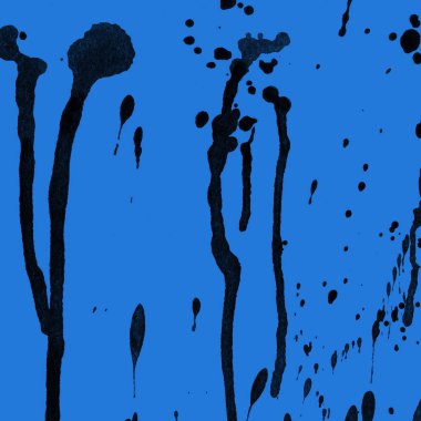 mavi arka plan doku soyut siyah boya splatters