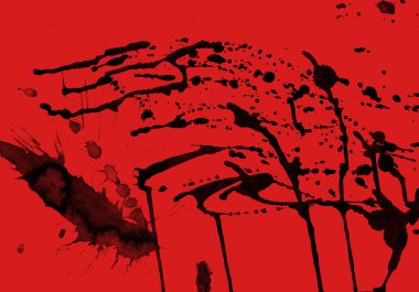 kırmızı arka plan doku soyut siyah boya splatters