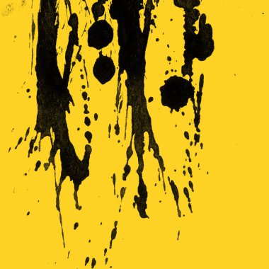 sarı arka plan doku soyut siyah boya splatters