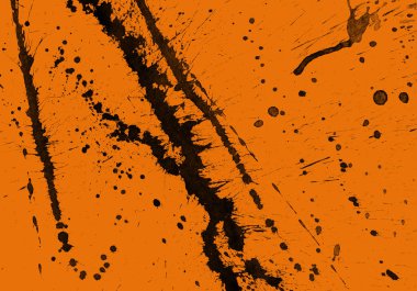 orangebackground doku soyut siyah boya splatters