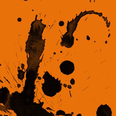 orangebackground doku soyut siyah boya splatters