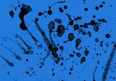 mavi arka plan doku soyut siyah boya splatters