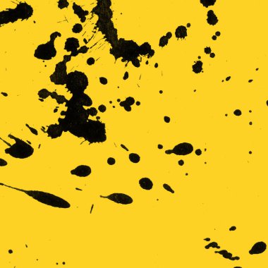 sarı arka plan doku soyut siyah boya splatters