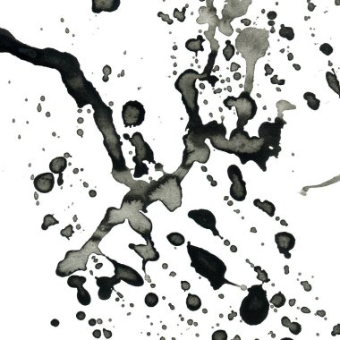 Beyaz arka plan doku soyut siyah boya splatters
