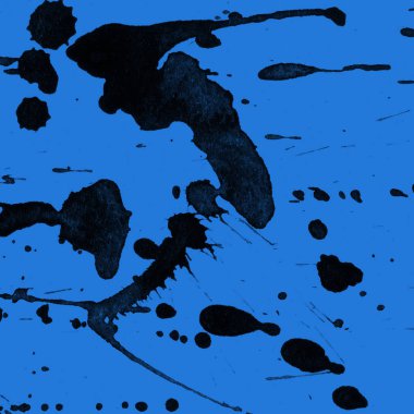 mavi arka plan doku soyut siyah boya splatters