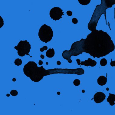 mavi arka plan doku soyut siyah boya splatters