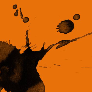orangebackground doku soyut siyah boya splatters