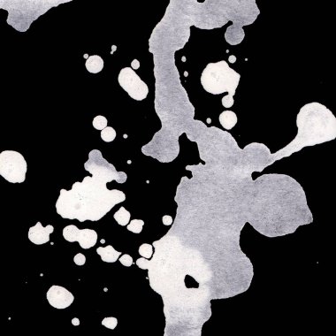 Soyut Beyaz boya doku siyah arka plan üzerine splatters