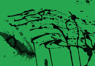 yeşil arka plan doku soyut siyah boya splatters