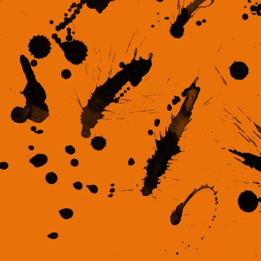 orangebackground doku soyut siyah boya splatters