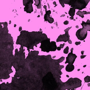 Soyut siyah boya doku pembe bir arka plan üzerinde splatters