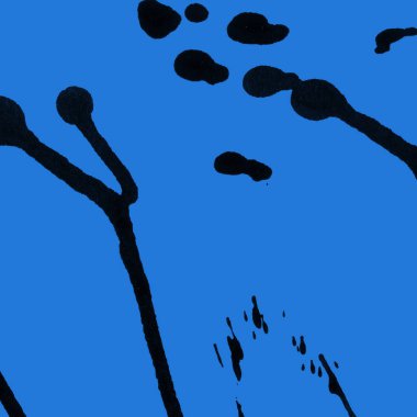 mavi arka plan doku soyut siyah boya splatters