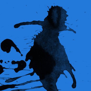 mavi arka plan doku soyut siyah boya splatters